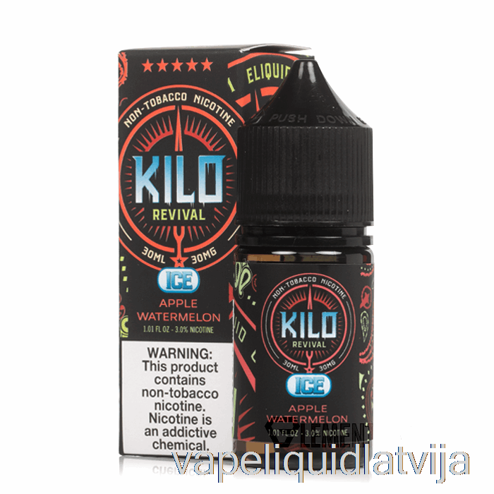 Ledus ābols Arbūzs - Kilo Atdzīvināšanas Sāļi - 30ml 30mg Vape šķidrums